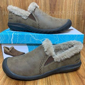 JSPORT Women's Willa Memory Foam Faux Shearling Shoes, Brown
